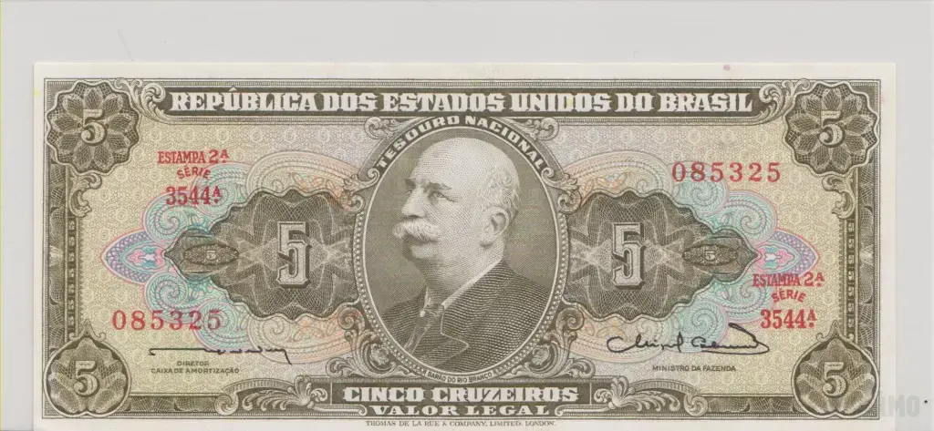 Бразилия , 5 крузейро , 1964 г. , Unc .