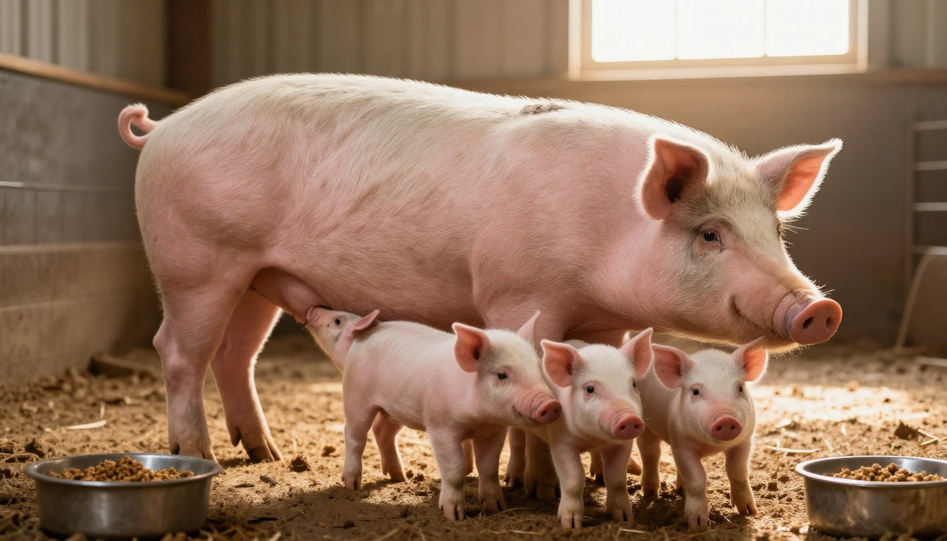 Дополнение рациона с низким содержанием белка валином для свиноматок улучшает рост поросят