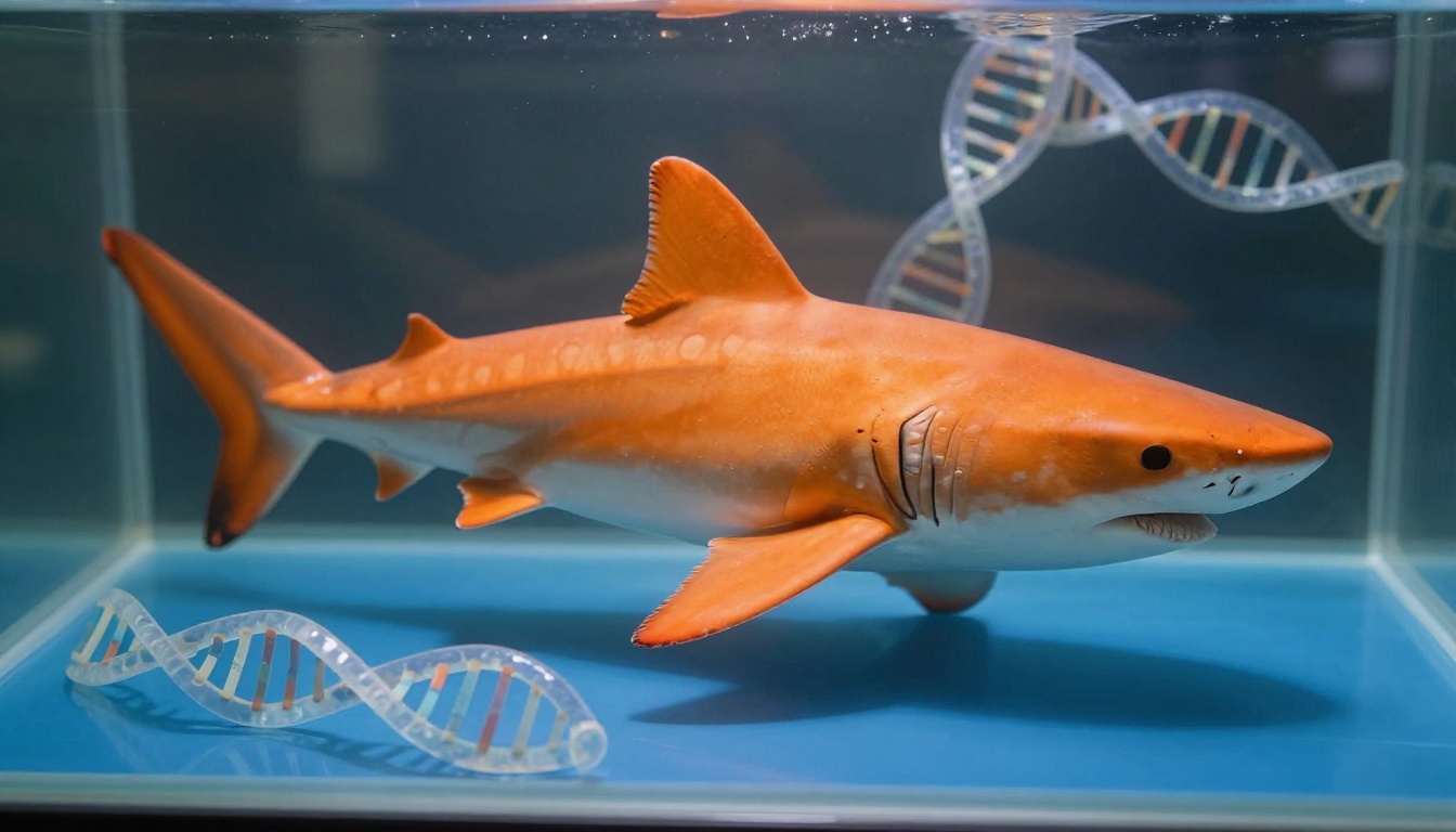 Rare Double Genetic Variation Produces Striking Orange-Colored Shark
