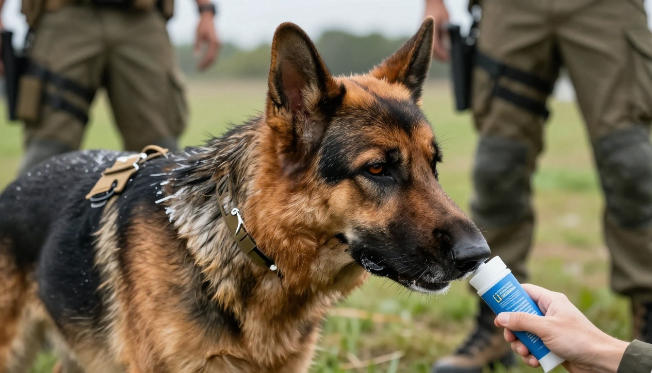 Оценка эффективности безводного набора для деконтаминации служебных собак