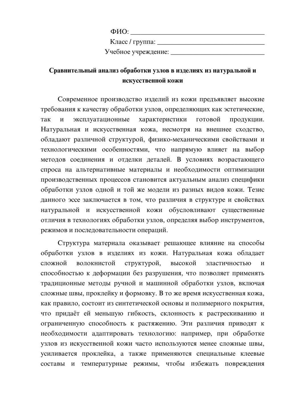 Предпросмотр эссе 1