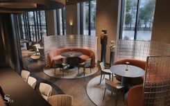 Дизайн интерьера luxury ресторана в оттенке Mocha Mousse от Studia 54