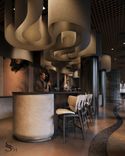 Дизайн интерьера luxury ресторана в оттенке Mocha Mousse от Studia 54