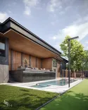 Premium landscape design of a country house with a series of fountains by Studia 54