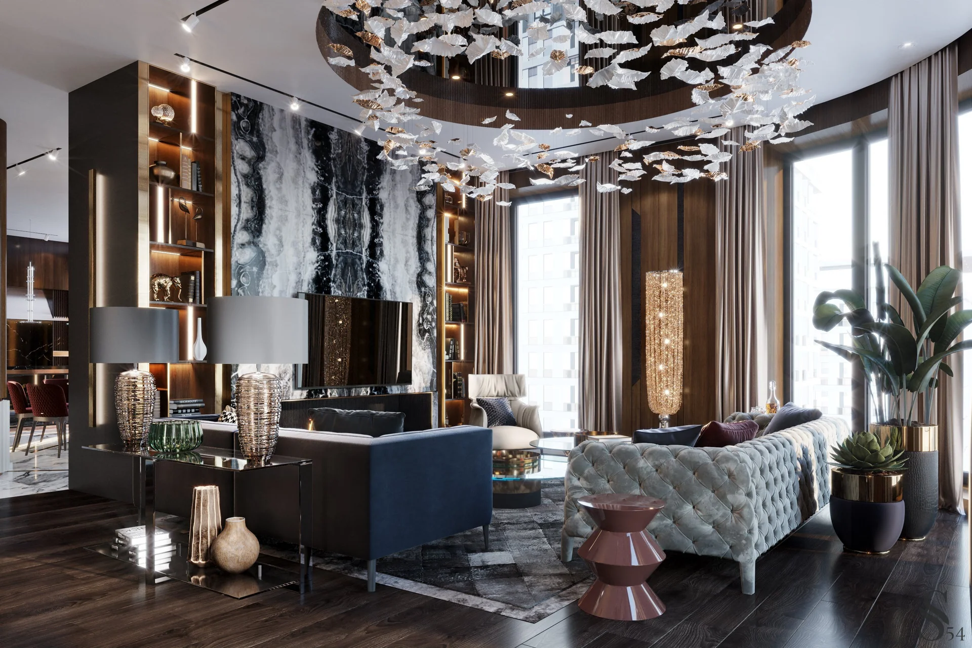 Design and interior of a luxury apartment by Studia 54 in Moscow Design and interior of a luxury apartment by Studia 54 in Moscow