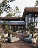 Open terrace. Furniture by Minotti