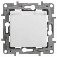 Розетка 1гн. з/к Legrand Etika скр.уст. Белый с шторками  крышкой 16А IP44