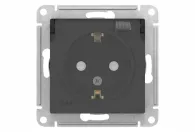 Розетка 1гн. з/к Systeme Electric AtlasDesign IP44 скр. уст. Карбон Aqua, с шторками, с крышкой, 16А 