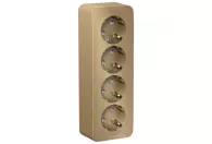 Розетка 4гн. з/к Systeme Electric Blanca откр.уст. Титан,  шторки, 16А, изол. пластина 