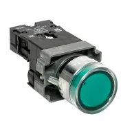 Кнопка BA31 с подсветкой 230В зеленая NO IP65 EKF 