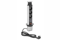 Розетка выдвижная вертикальная 3гн.+ 2 USB RUFH