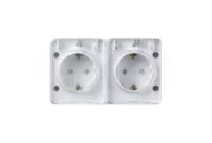 Розетка 2гн. з/к Systeme Electric AtlasDesign Profi54 IP54 откр.уст. Белый шторки 16А 250B