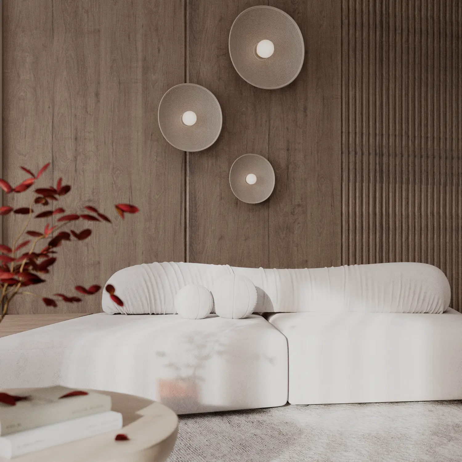 Прямой диван Andre 2 модуля белый 318х134 см. - в интерьере