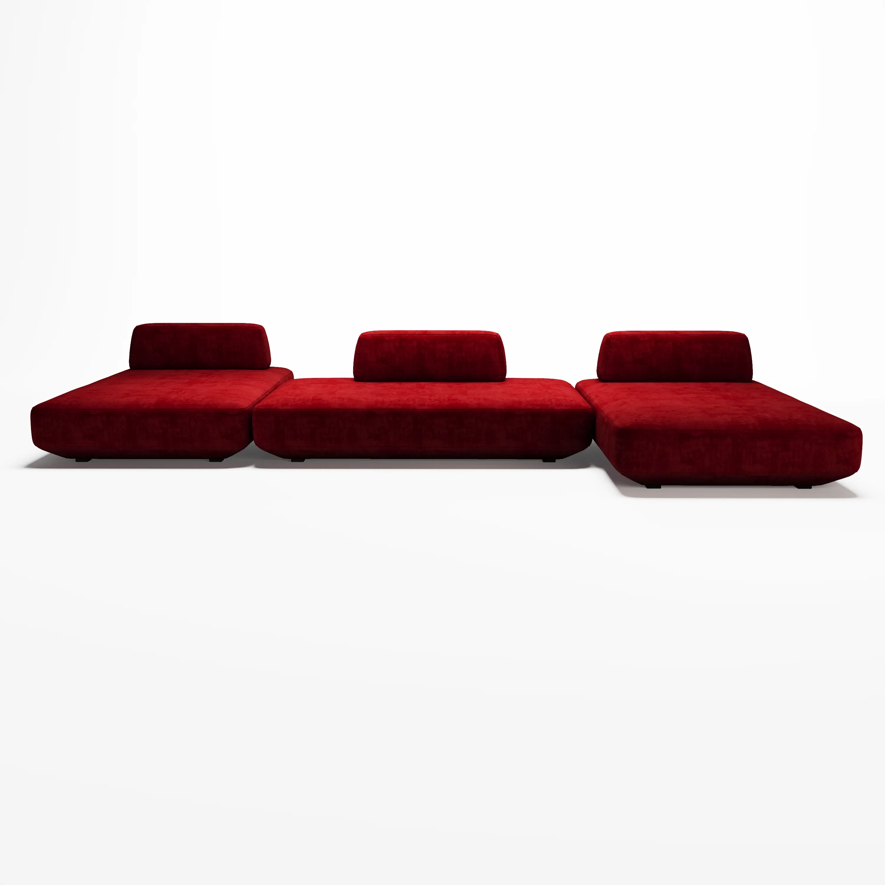 Прямой диван Avanti 3 модуля бордовый 440х200 см.