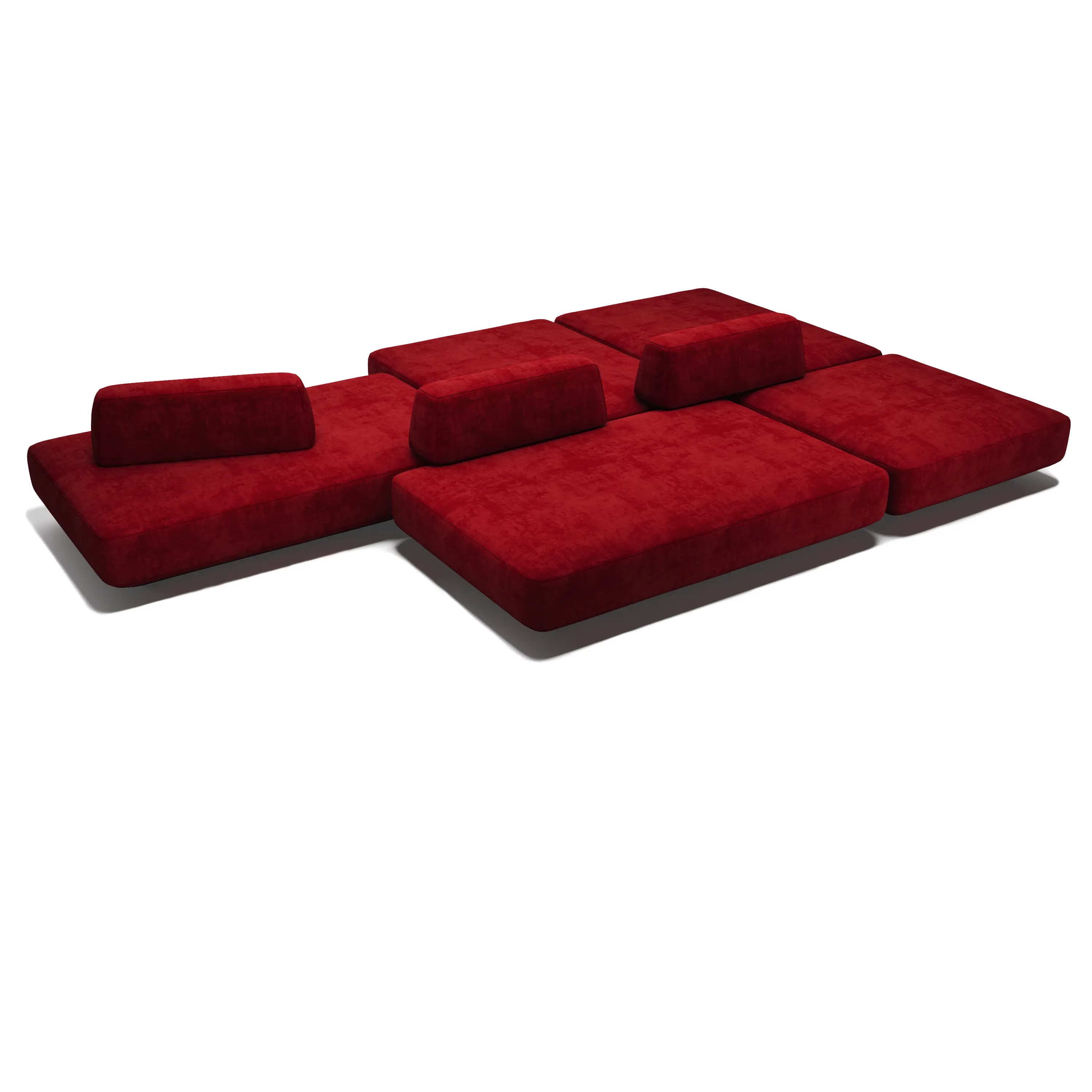 Модульный диван Avanti 5 модулей бордовый 440х200 см.