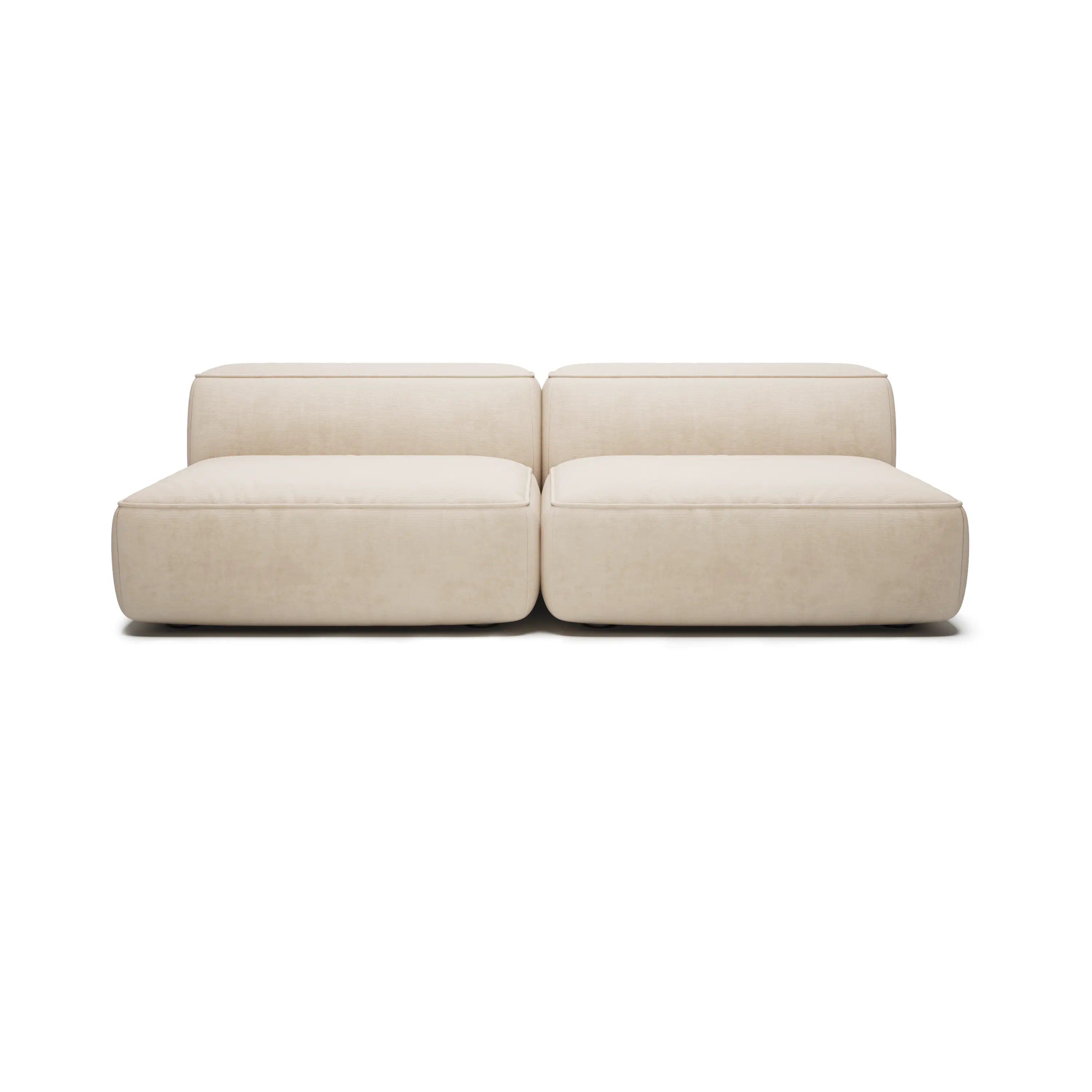 Прямой диван Smart 2 модуля со спинкой кремовый 200х100