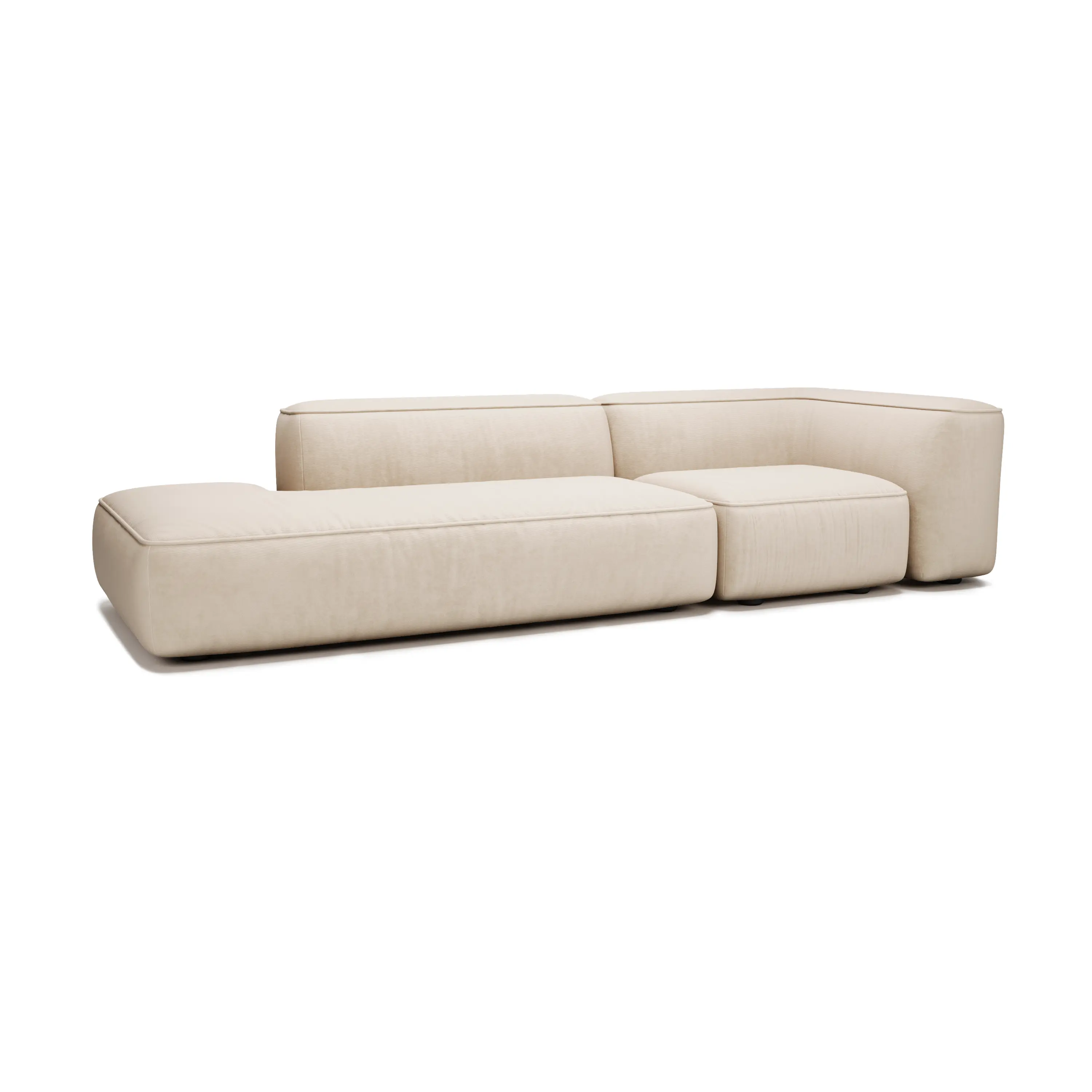 Прямой диван Smart 2 модуля с углом бежевый 250x100