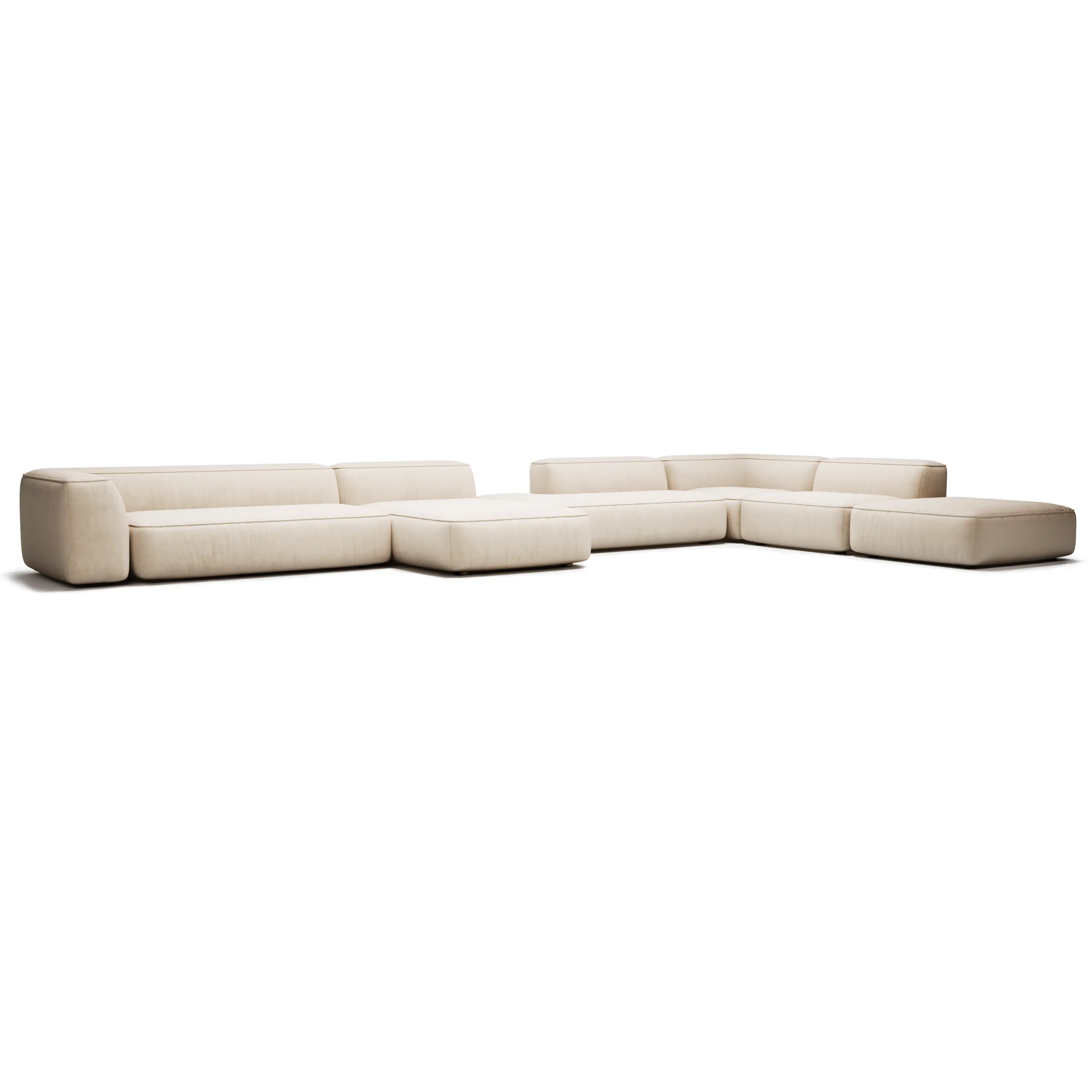 Угловой диван Smart 6 модулей кремовый 535x300x100