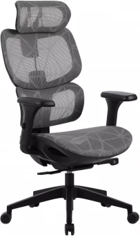 Кресло Cactus CS-MC555-GY, обивка: сетка, цвет: черный/серый