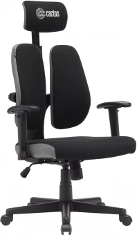 Кресло Cactus CS-CHR-MC03-BKGY, обивка: ткань, цвет: черный/серый