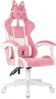 Кресло игровое Knight Kitty W, обивка: ткань, цвет: розовый/молочный (KNIGHT KITTY W PINK)