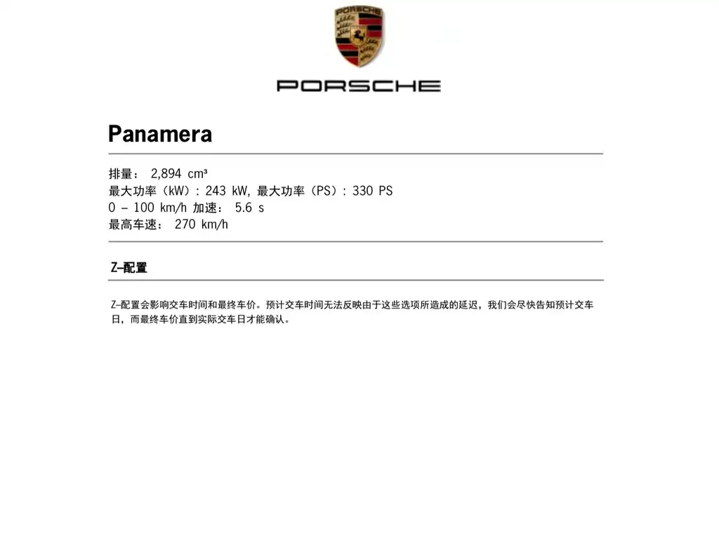Porsche Panamera 2021 из CN, фото 2