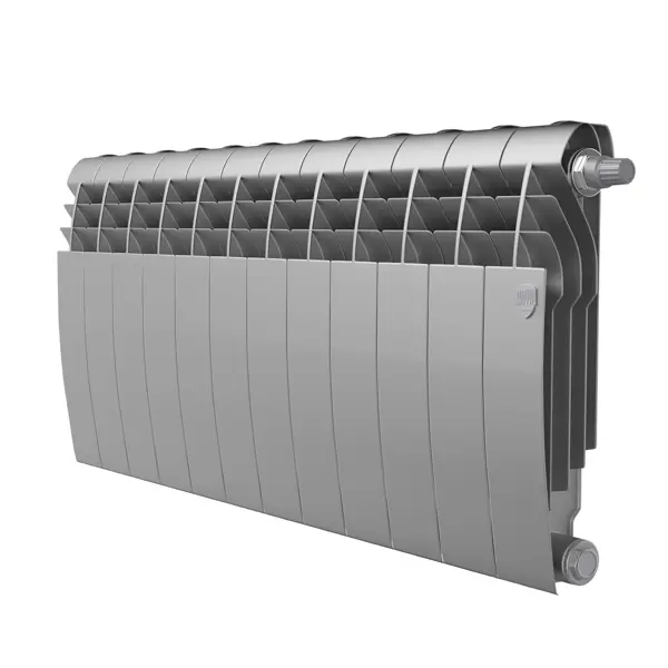 Радиатор секционный Royal Thermo Biliner 350/87 12 секций нижнее подключение биметалл серый