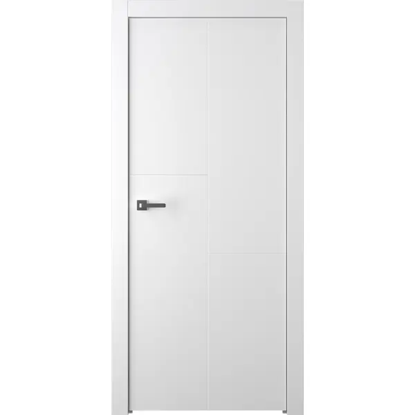 Дверь межкомнатная глухая Лацио 1 90x200 см эмаль белый без замка, без петель
