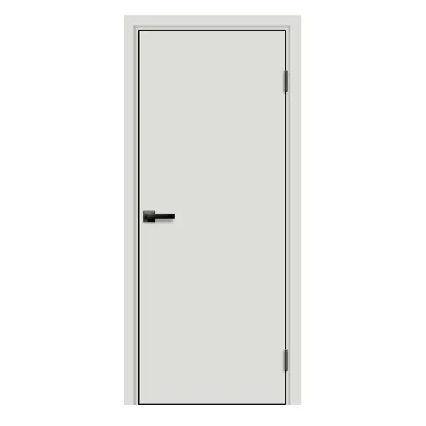 Дверь межкомнатная глухая Асти 90x200 см Hardflex цвет белый жемчуг с замком и петлями