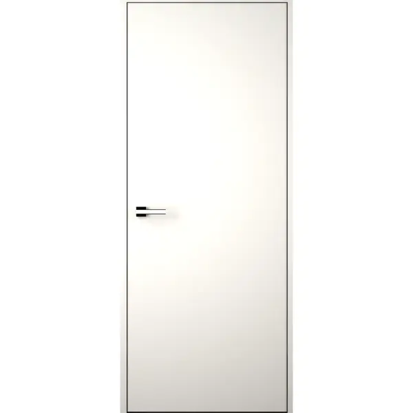 Дверь межкомнатная глухая INVISIBLП 80x230 см эмаль белый с замком