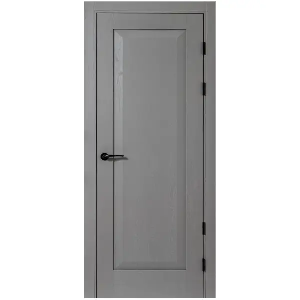 Дверь межкомнатная глухая Альпика 60x220 см полипропилен цвет графит вуд с замком и петлями