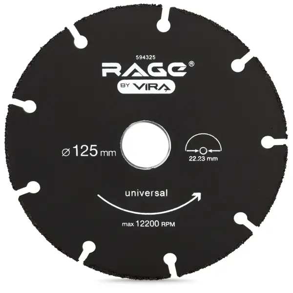 Диск отрезной универсальный тип 41 Rage 125x22.2x1 мм