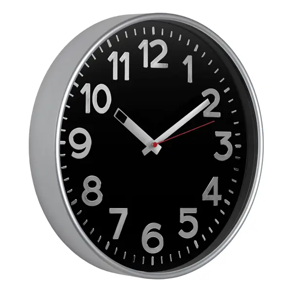Настенные часы Troykatime D30 см пластик цвет серебристый