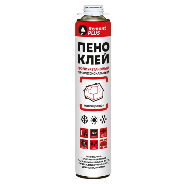 Клей-пена монтажный Remont PLUS Профессиональный для различных поверхностей 750 мл