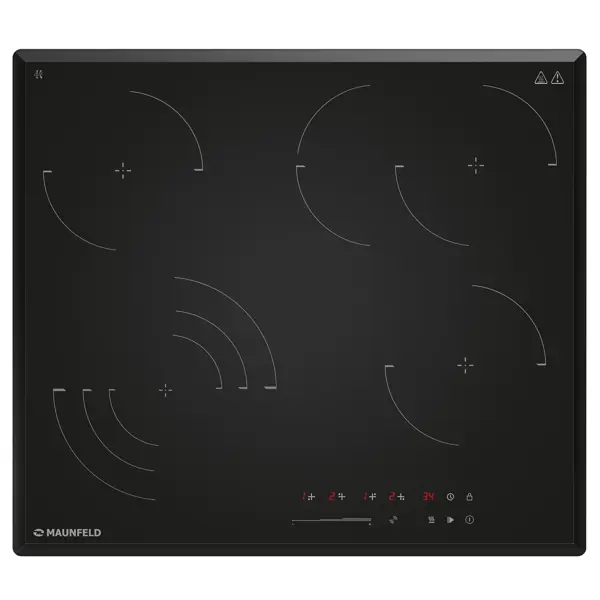 Электрическая варочная панель Maunfeld CVCE594SSMDBK LUX 59 см 4 конфорки цвет черный