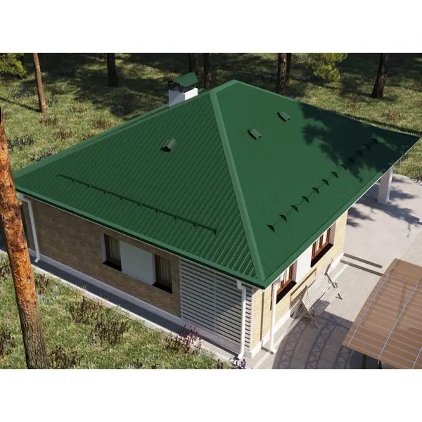 Планка ветровая для металлочерепицы 80x100 мм 2 м 0.4 мм RAL 6005 зеленый