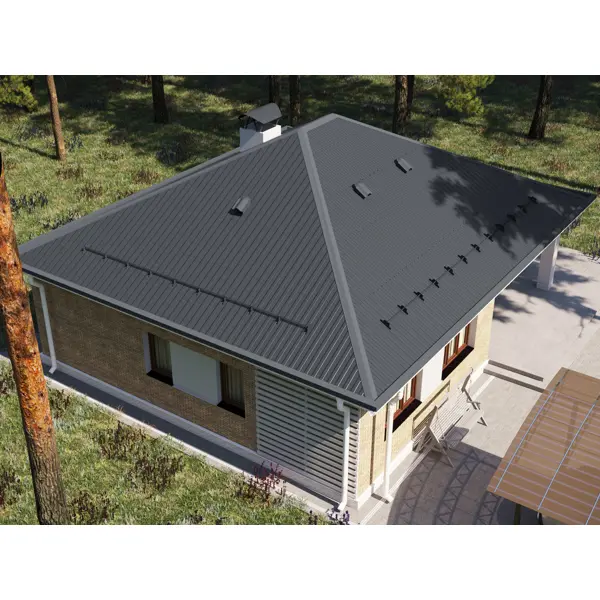 Планка карнизная 100x65 мм 2 м 0.4 мм RAL 7024 графит