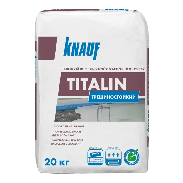 Наливной пол Knauf Титалин 20 кг