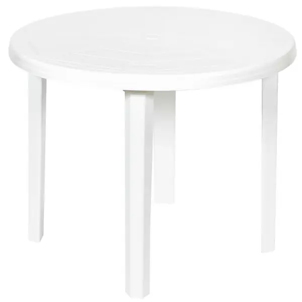 Стол садовый круглый 90x90x71.5 см пластик белый