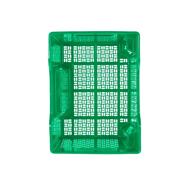 Ящик полимерный многооборотный 40x30x22 см пластик без крышки цвет зеленый