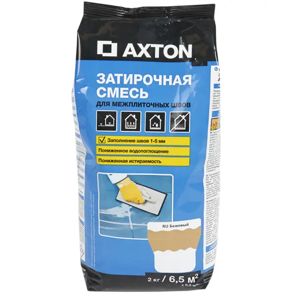Затирка цементная Axton А300 цвет бежевый 2 кг