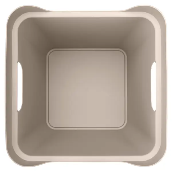 Ящик Luxe 28.6x28.6x28.6 см 18 л пластик с крышкой цвет бежевый
