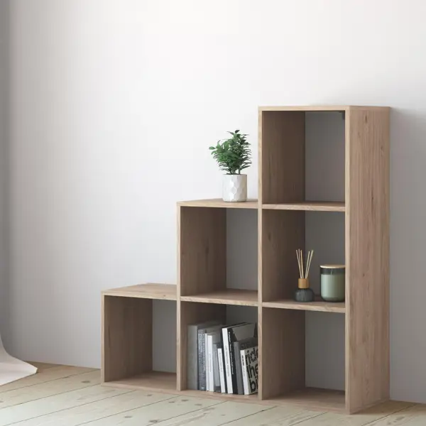 Стеллаж Spaceo KUB 123K 6 секций 104.8x104.9x31.7 см ЛДСП цвет гикори джексон