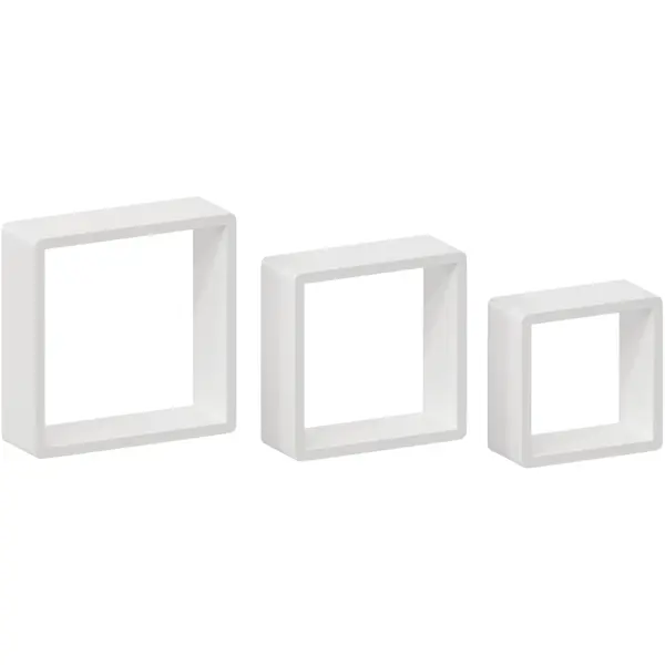 Полка настенная Spaceo 20x20 см/24x24 см/28x28 см МДФ цвет белый 3 шт