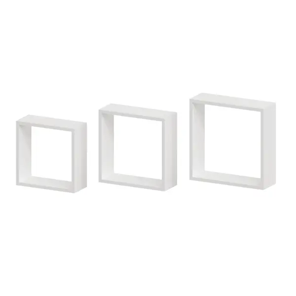 Полка настенная Spaceo 24x24 см/27x27 см/30x30 см МДФ цвет белый 3 шт