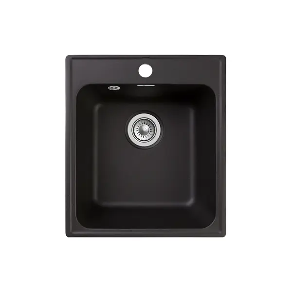Мойка для кухни врезная Granfest Quarz GF-Z 42x48 см глубина чаши 18 см кварц цвет чёрный