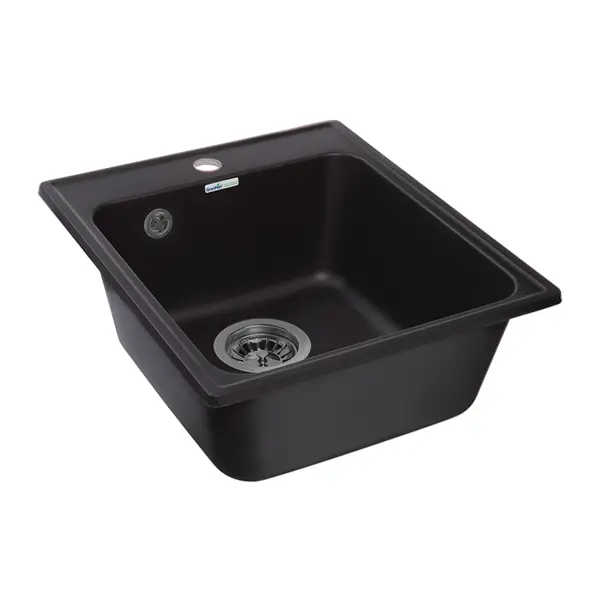 Мойка для кухни врезная Granfest Quarz GF-Z 42x48 см глубина чаши 18 см кварц цвет чёрный