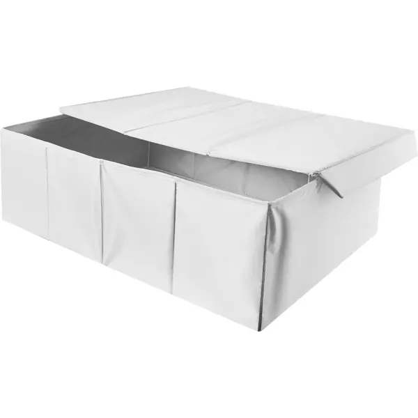 Короб для хранения с крышкой 55x18x39 см полиэстер цвет белый