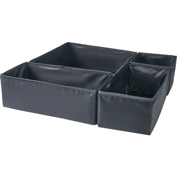 Набор коробок без крышки 31x31/15x31/15x15 см полиэстер цвет черный 4 шт