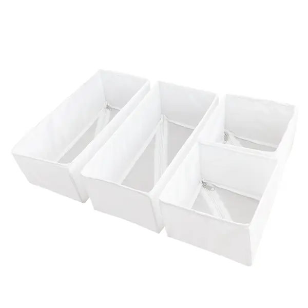 Набор коробок без крышки 15x11x31/15x11x15 см полиэстер цвет белый 4 шт